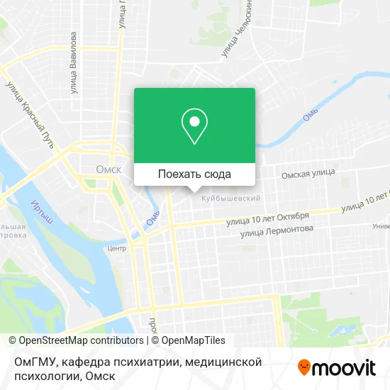 Карта ОмГМУ, кафедра психиатрии, медицинской психологии