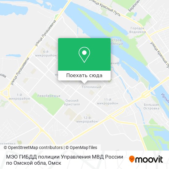 Карта МЭО ГИБДД полиции Управления МВД России по Омской обла