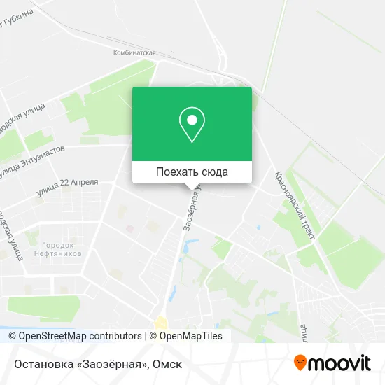 Карта Остановка «Заозёрная»