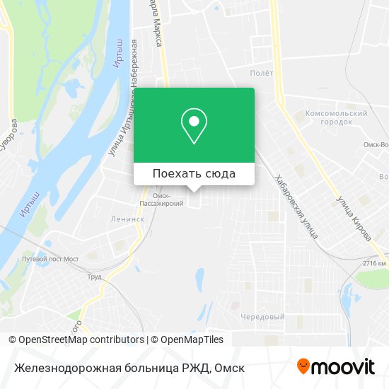 Карта Железнодорожная больница РЖД