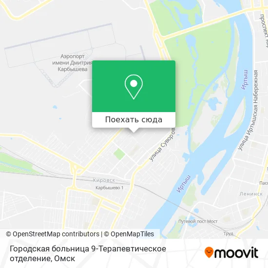 Карта Городская больница 9-Терапевтическое отделение