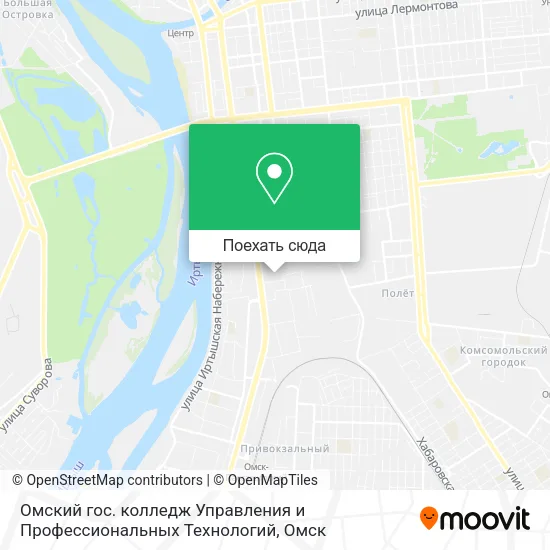 Карта Омский гос. колледж Управления и Профессиональных Технологий