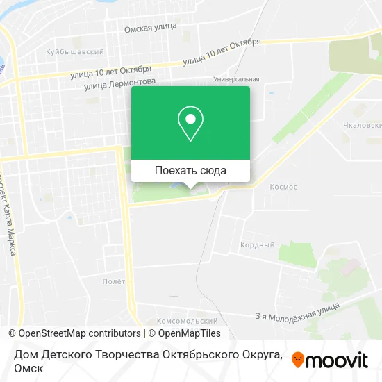 Карта Дом Детского Творчества Октябрьского Округа