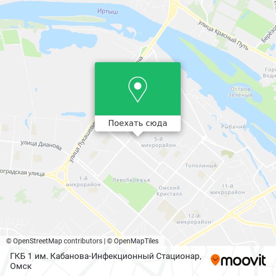 Карта ГКБ 1 им. Кабанова-Инфекционный Стационар