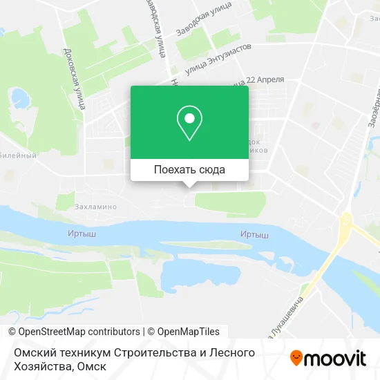 Карта Омский техникум Строительства и Лесного Хозяйства