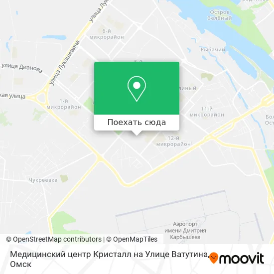 Карта Медицинский центр Кристалл на Улице Ватутина