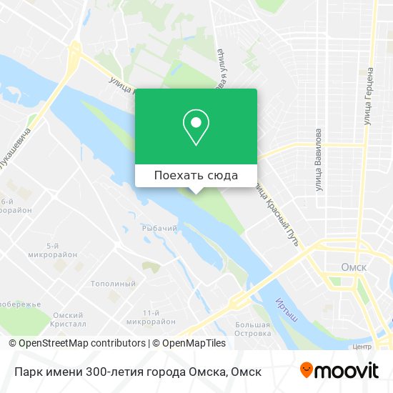 Карта Парк имени 300-летия города Омска