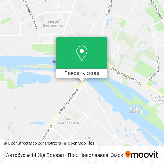 Карта Автобус # 14 Жд Вокзал - Пос. Николаевка