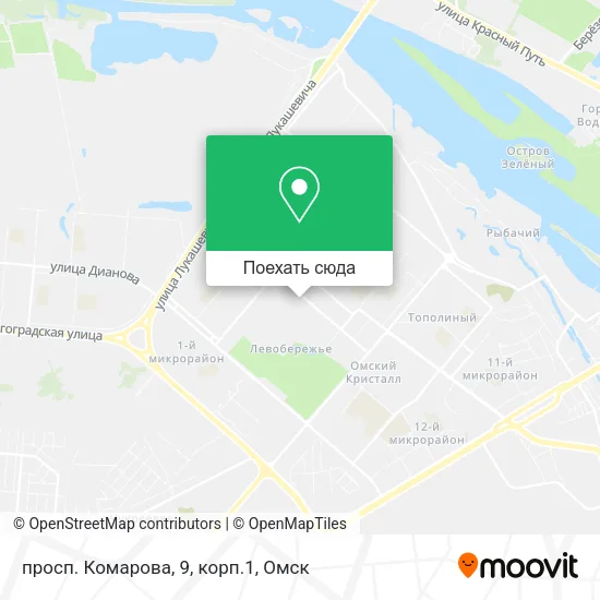 Карта просп. Комарова, 9, корп.1