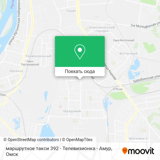Карта маршрутное такси 392 - Телевизионка - Амур