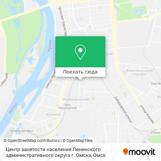 Карта Центр занятости населения Ленинского административного округа г. Омска