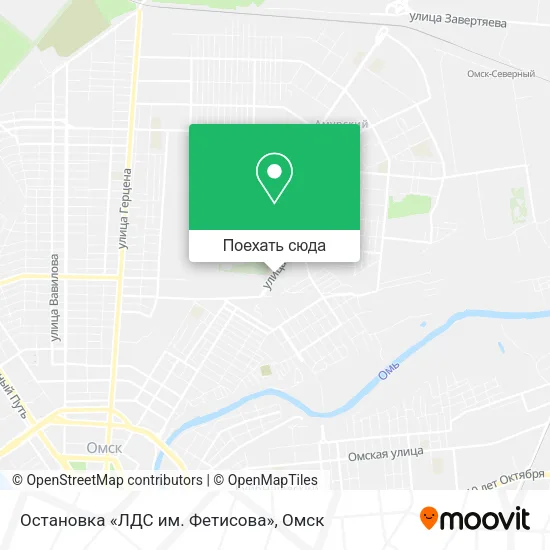 Карта Остановка «ЛДС им. Фетисова»