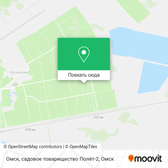 Карта Омск, садовое товарищество Полёт-2