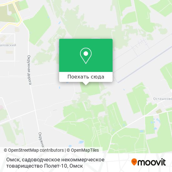 Карта Омск, садоводческое некоммерческое товарищество Полет-10