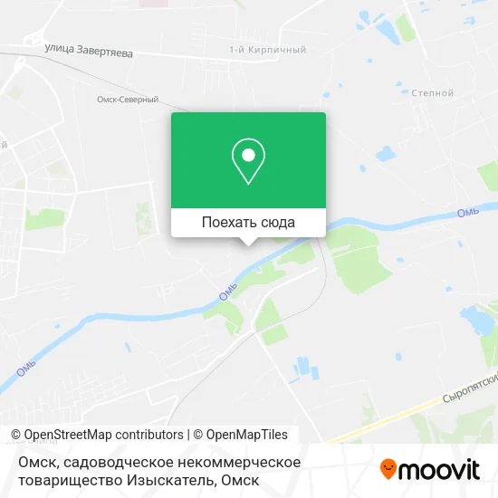 Карта Омск, садоводческое некоммерческое товарищество Изыскатель