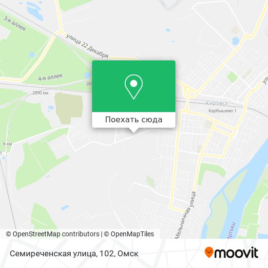 Карта Семиреченская улица, 102