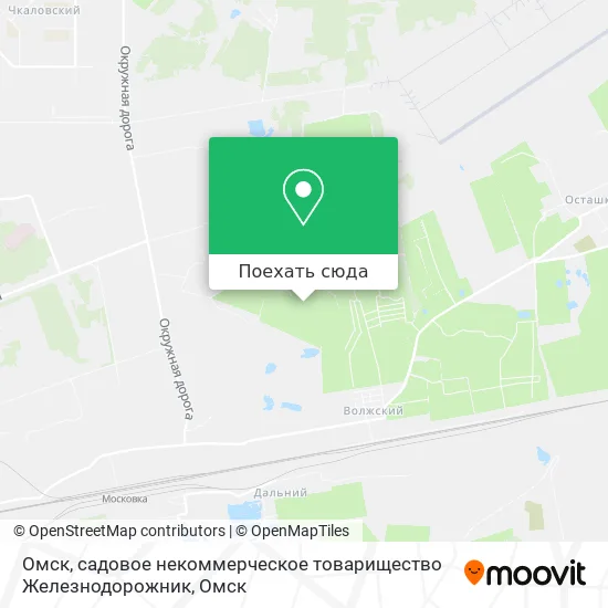 Карта Омск, садовое некоммерческое товарищество Железнодорожник