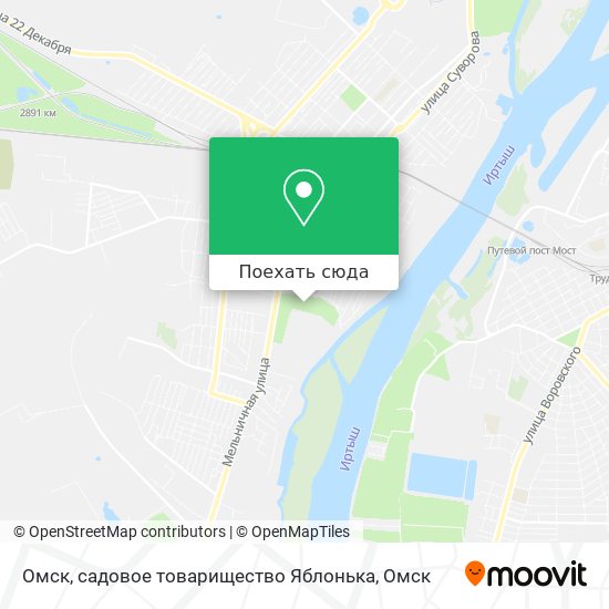 Карта Омск, садовое товарищество Яблонька