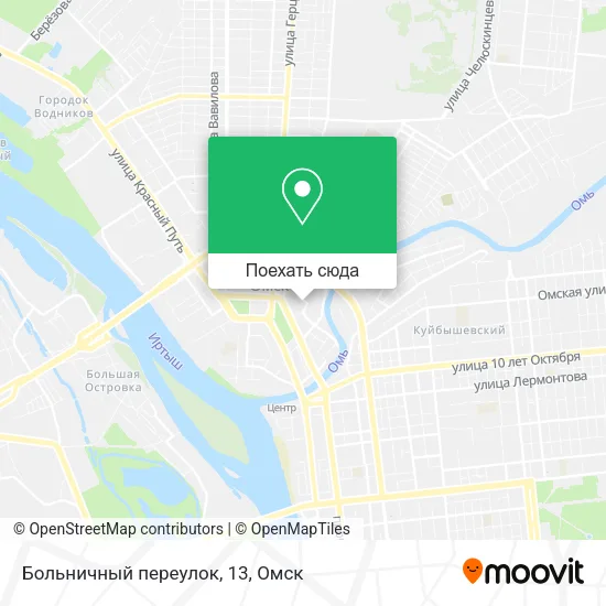 Карта Больничный переулок, 13