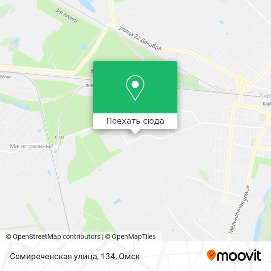 Карта Семиреченская улица, 134