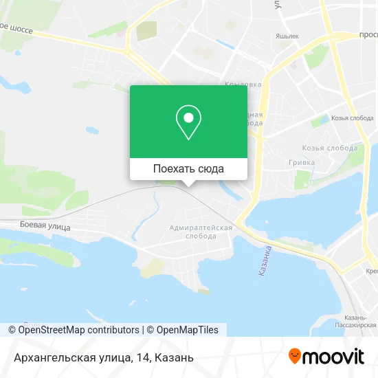 Карта Архангельская улица, 14