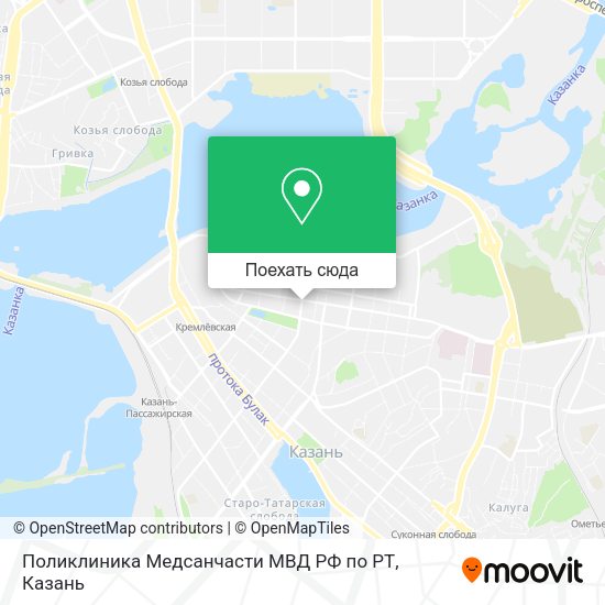 Карта Поликлиника Медсанчасти МВД РФ по РТ