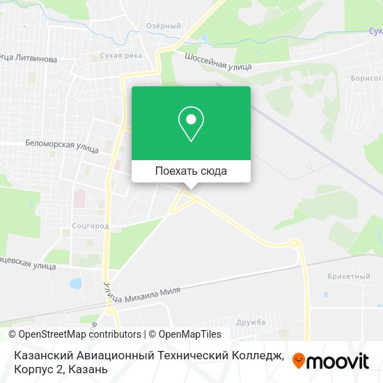 Карта Казанский Авиационный Технический Колледж, Корпус 2