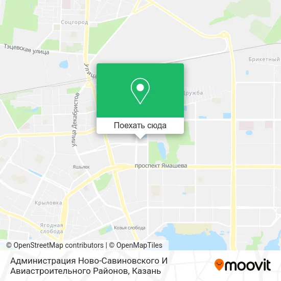 Карта Администрация Ново-Савиновского И Авиастроительного Районов