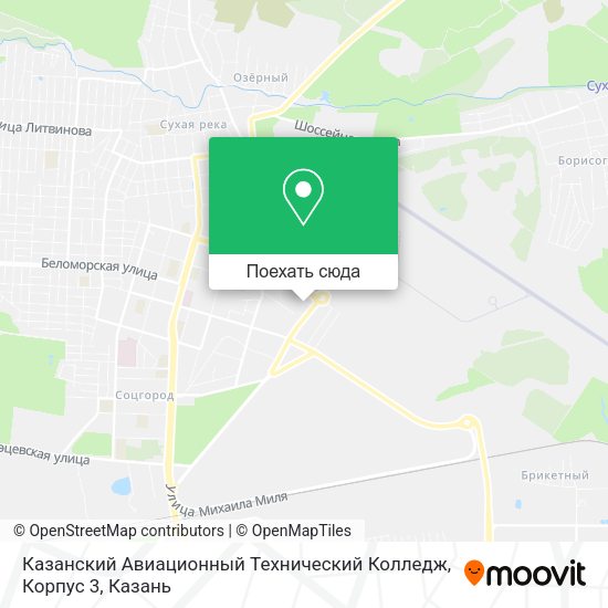 Карта Казанский Авиационный Технический Колледж, Корпус 3