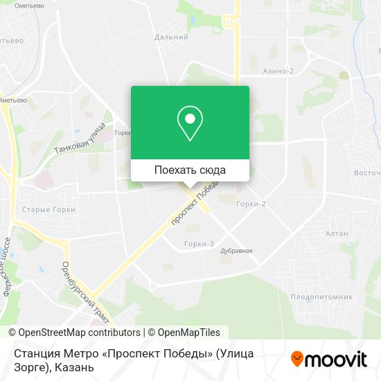 Карта Станция Метро «Проспект Победы» (Улица Зорге)