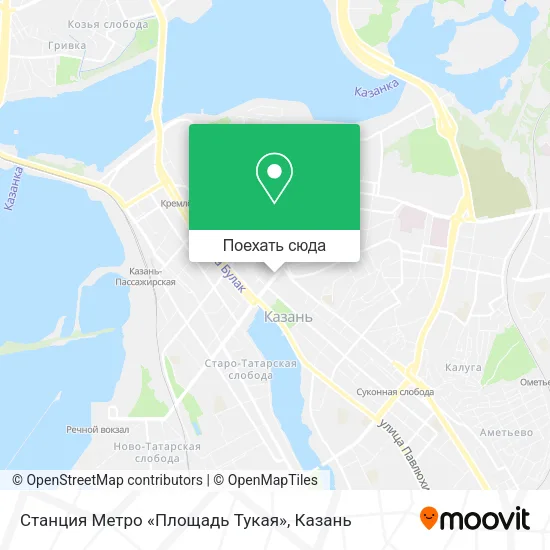 Карта Станция Метро «Площадь Тукая»