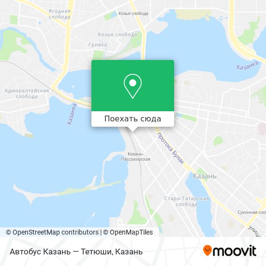 Карта Автобус Казань — Тетюши