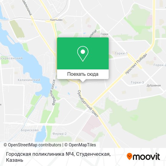 Карта Городская поликлиника №4, Студенческая