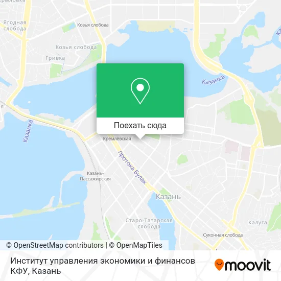 Карта Институт управления экономики и финансов  КФУ