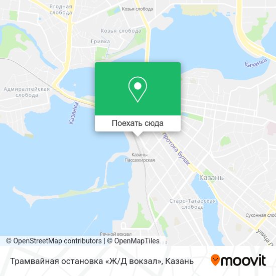 Карта Трамвайная остановка «Ж / Д вокзал»