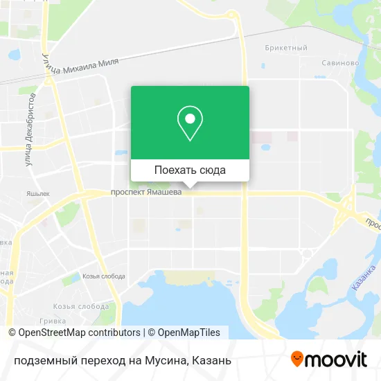 Карта подземный переход на Мусина