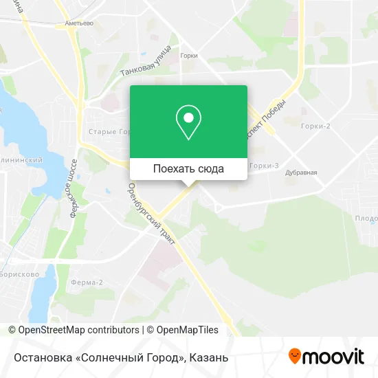 Карта Остановка «Солнечный Город»