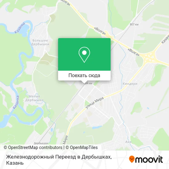 Карта Железнодорожный Переезд в Дербышках