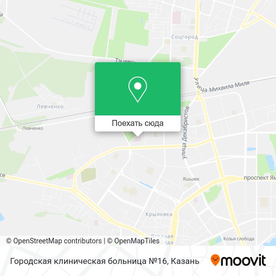 Карта Городская клиническая больница №16