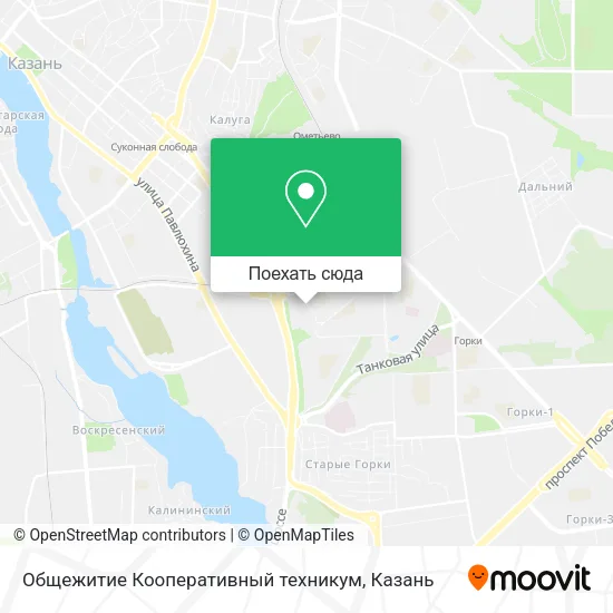 Карта Общежитие Кооперативный техникум