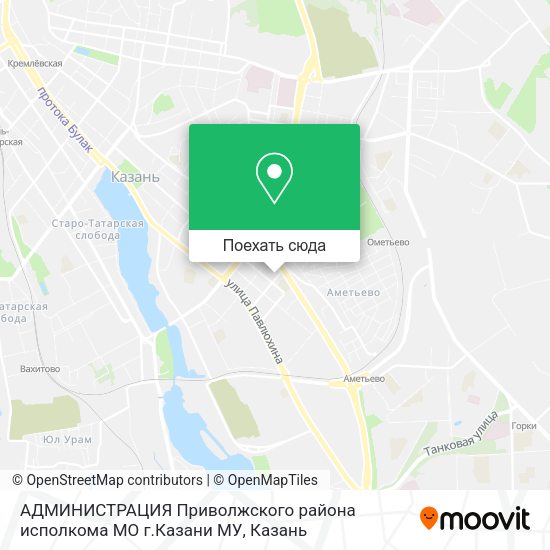 Карта АДМИНИСТРАЦИЯ Приволжского района исполкома МО г.Казани МУ