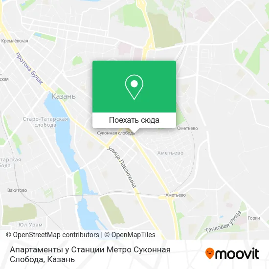 Карта Апартаменты у Станции Метро Суконная Слобода