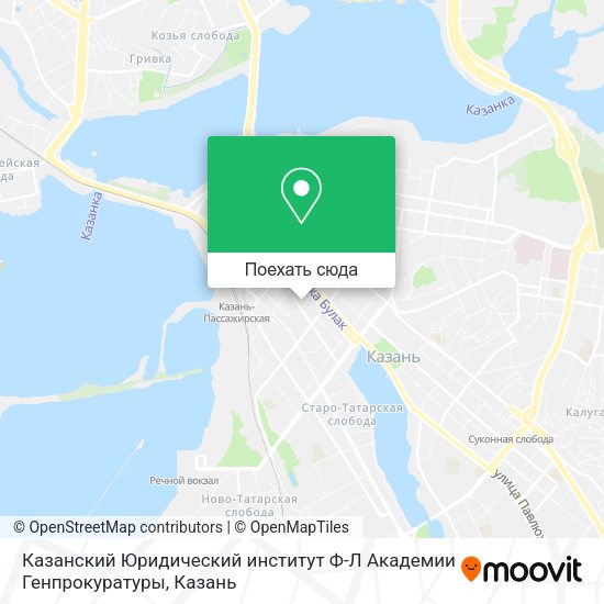 Карта Казанский Юридический институт Ф-Л Академии Генпрокуратуры