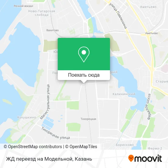 Карта ЖД переезд на Модельной