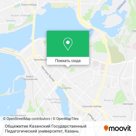 Карта Общежитие Казанский Государственный Педагогический университет