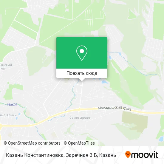 Карта Казань Константиновка, Заречная 3 Б