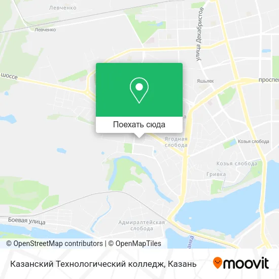 Карта Казанский Технологический колледж