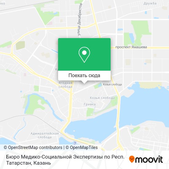 Карта Бюро Медико-Социальной Экспертизы по Респ. Татарстан
