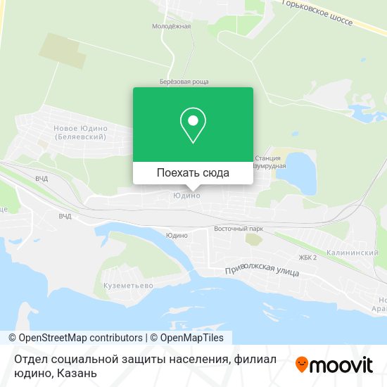 Карта Отдел социальной защиты населения, филиал юдино
