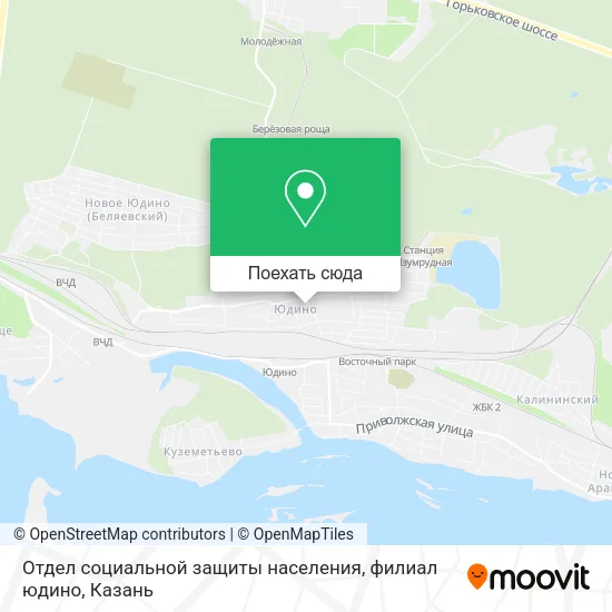 Карта Отдел социальной защиты населения, филиал юдино